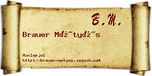 Brauer Mátyás névjegykártya