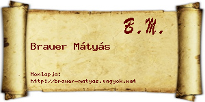 Brauer Mátyás névjegykártya