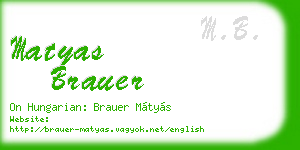 matyas brauer business card