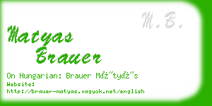 matyas brauer business card